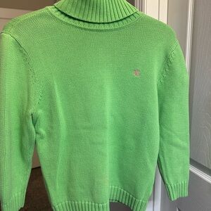 Lauren Ralph Lauren Bright Green Cowl Neck Sweater